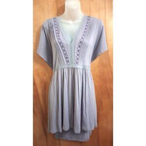 TORRID Super Soft Knits Embroidered Lace Trim purple blouse top 3X rayon